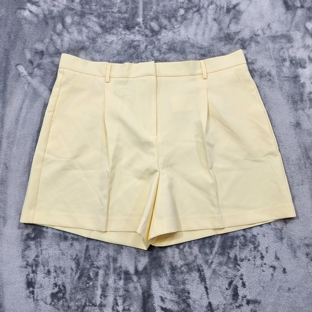 Kate & Mallory Shorts Womens‎ 20W Yellow Tailored Pleated 5" Chino Preppy Office